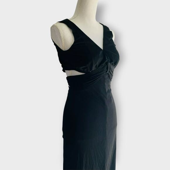 Lilli Diamond Dress Body Con Black Sleeveless Crop Split Size XS Vintage - Picture 3 of 10